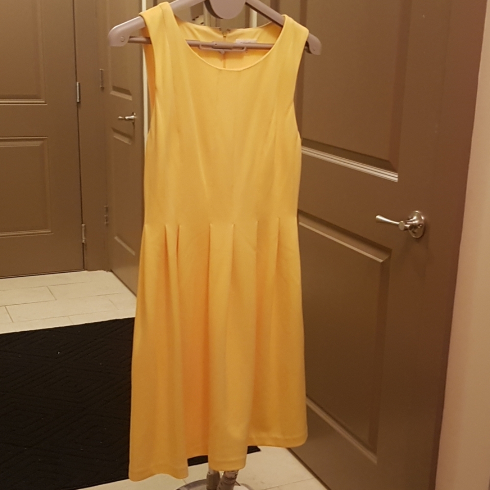Canary yellow Calvin Klein dress